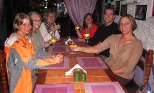 Wine with friends in Kathmandu
