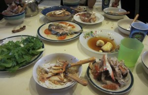 We made short work of the meal, which also had fried pork ribs, crab, white rice and salad