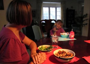 5-2-12 Karen's cooking chili, and Leila's loving pasta