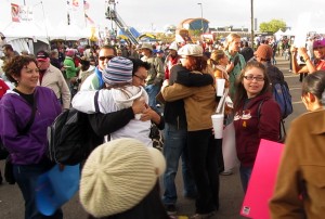 Hugging action