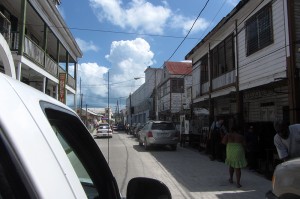 Belize City from taxi